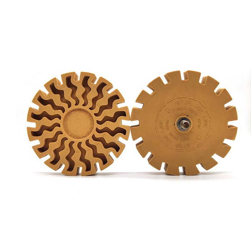 4 Zoll 100mm Zahnradförmiges Kleberentfernungsrad Lackentfernungsscheibe Pneumatischer Klebstoff- & Lackentferner Gummirad