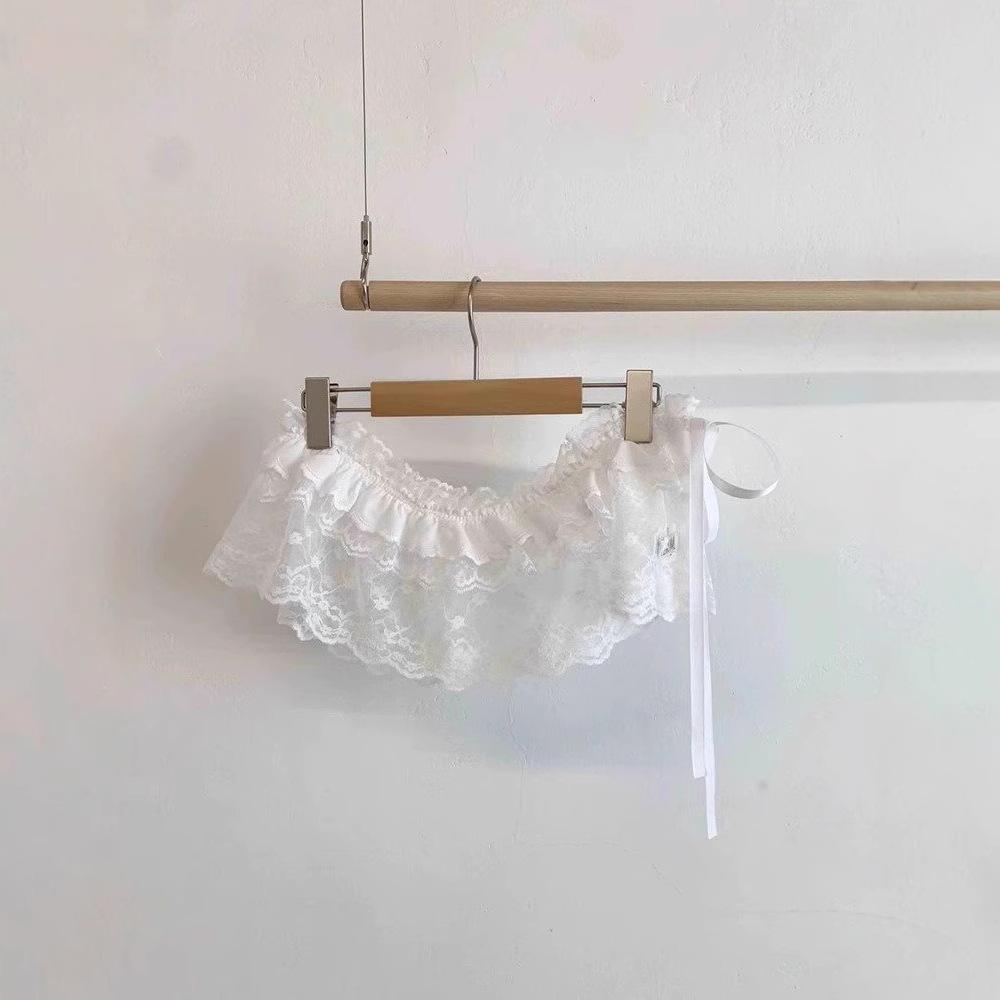 Spring And Summer Heavy Industry Lace Fungus Edge Short Fart Curtain Apron Curtain Pendulum Skirt Half Body Spice Girl Skirt