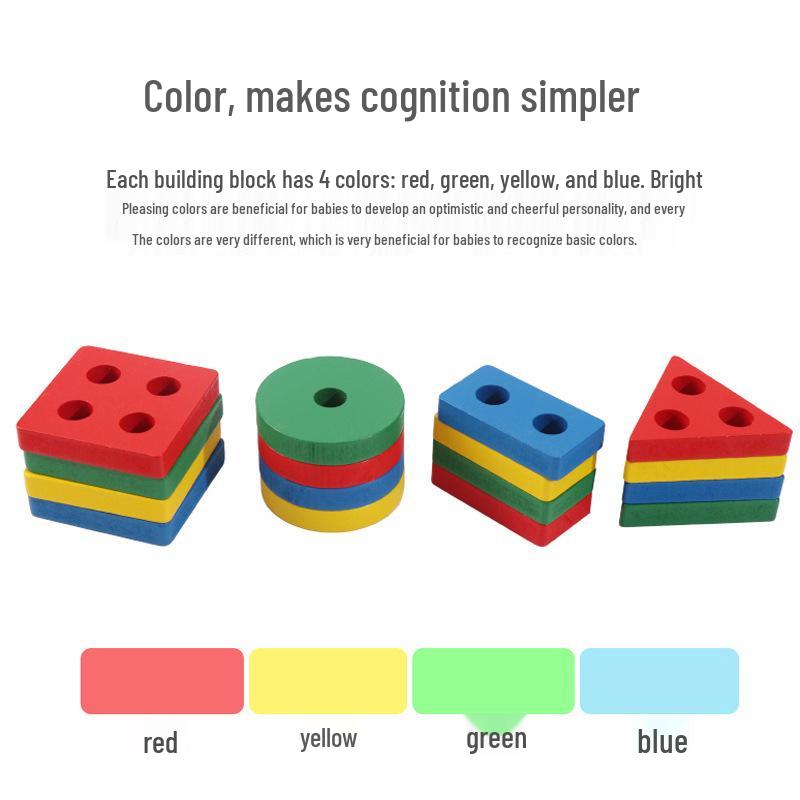 Montessori Geometric Stacking Rings & Shape Matching Toys for Toddlers