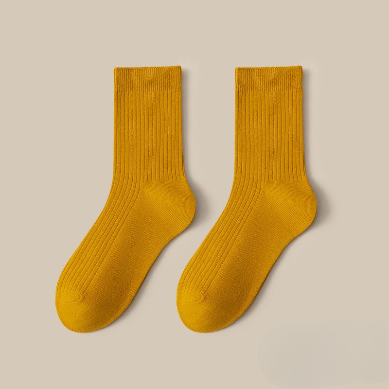 

Женские теплые дезодорирующие носки-цилиндры в весенне-осеннем стиле, хорошо впитывающие пот 1 pair жёлтый