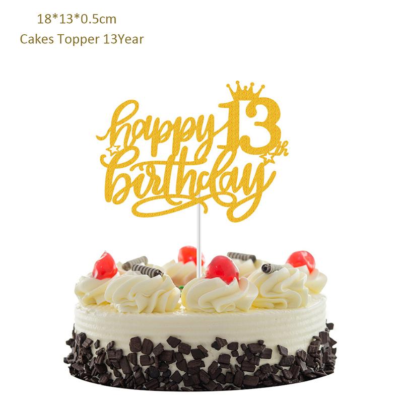 Alles Gute zum Geburtstag Kuchen Dekoration 13 16 18 21 30 40 50 60 70 Jahre Geburtstag Kuchen Topper Erwachsene Party Backen Dessert Dekor liefert