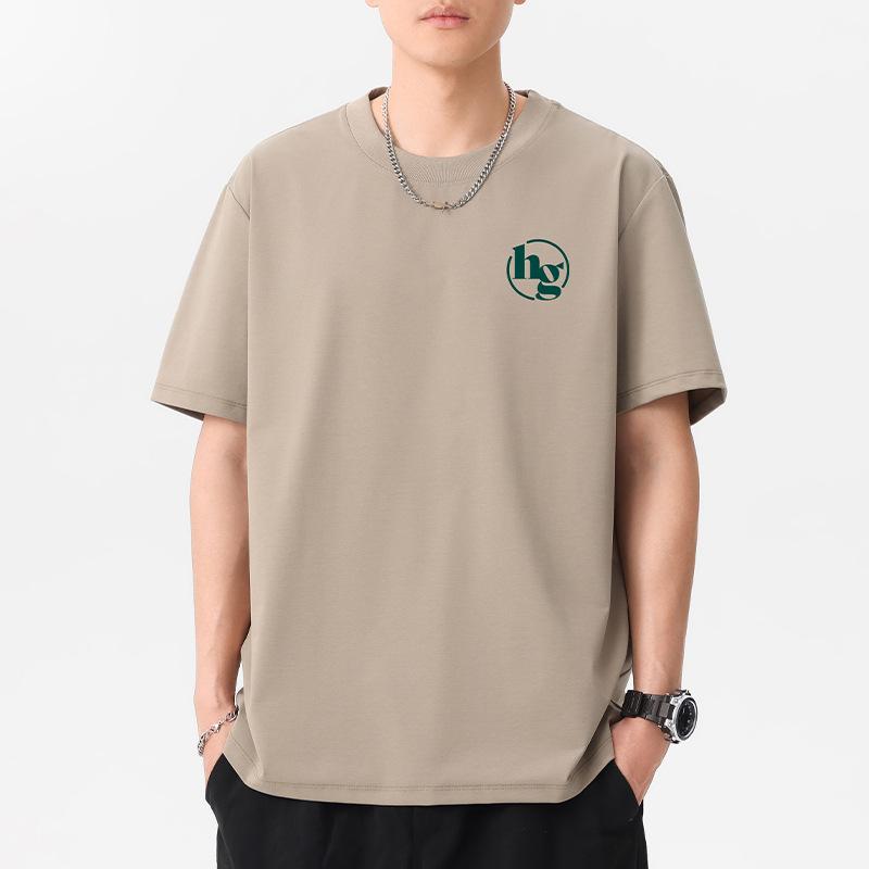 HG 12 Colors Men's Short Sleeve T-Shirt 100% Cotton Man Streetwear Tee