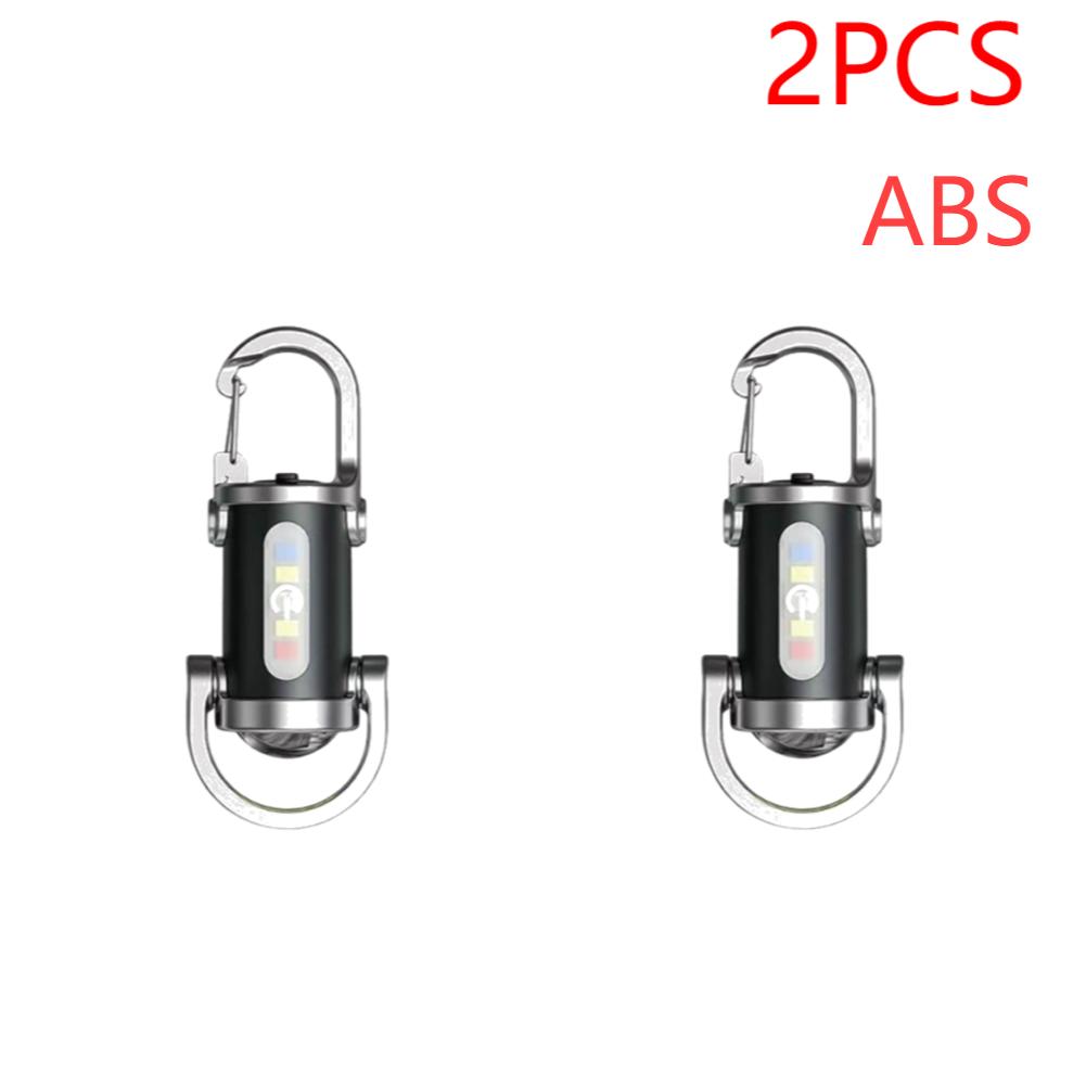 Rechargeable Keychain Flashlights 800 Lumens COB LED Work Light 7 Modes Emergency Keychain Light for Walking Hiking Emergency