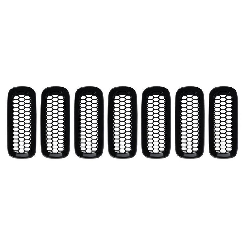 7 pezzi/set Griglia Anteriore a Rete Copertura Inserti Griglia Trim Per Jeep Renegade 2015-2018