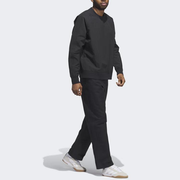 Adidas Originals Skateboarding Pullover Logo Print Loose Fit Crew Neck Long Sleeve Sweatshirt Unisex Sweatshirt Black IJ0990