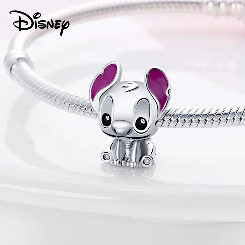 Disney 925 Silber Minnie Stitch Winnie Puuh Anhängerperle geeignet für originales Damenarmband DIY Schmuck Geschenk