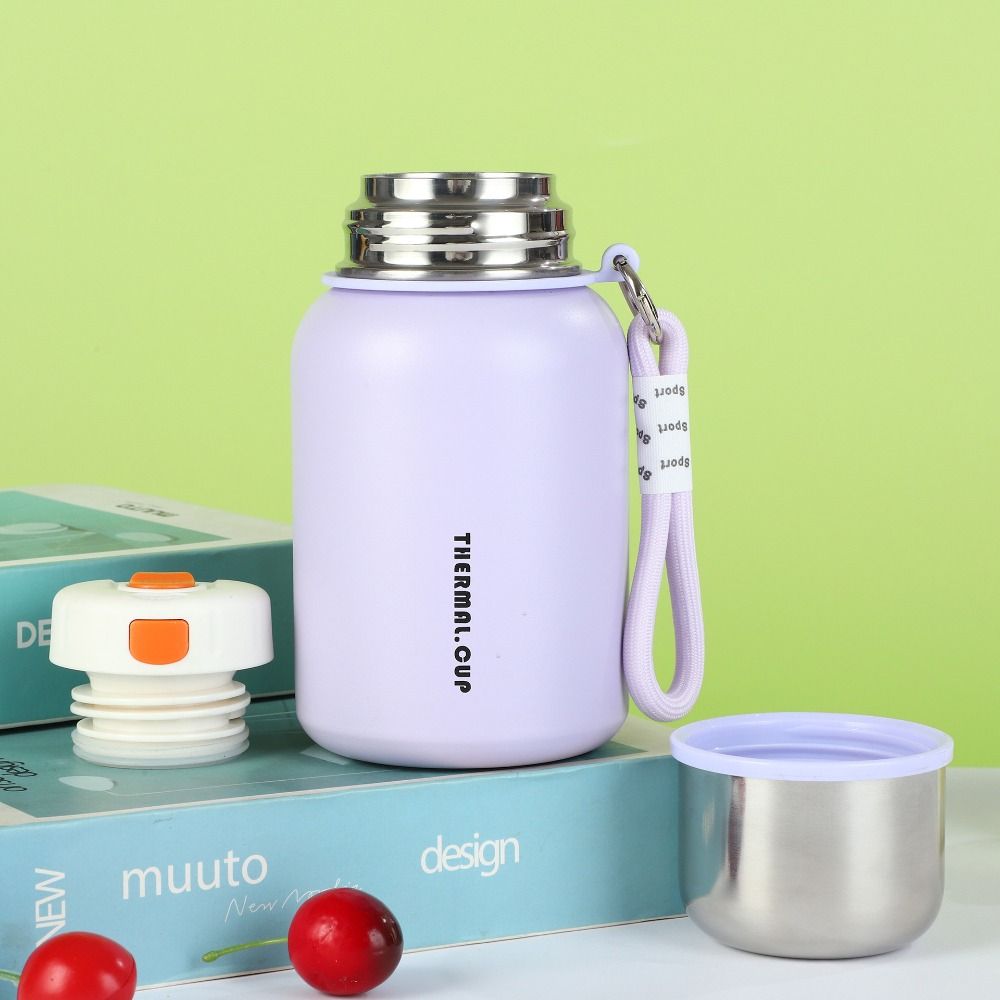 With Handle Portable Vacuum Flask Drinking Kettle Thermal Water Bottle  Children Girls Boy