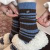 Sea Salt Dew Series Wool Egg Button Striped Thickened Warm Blended Coarse Needle Point Yarn Stacking Middle Tube