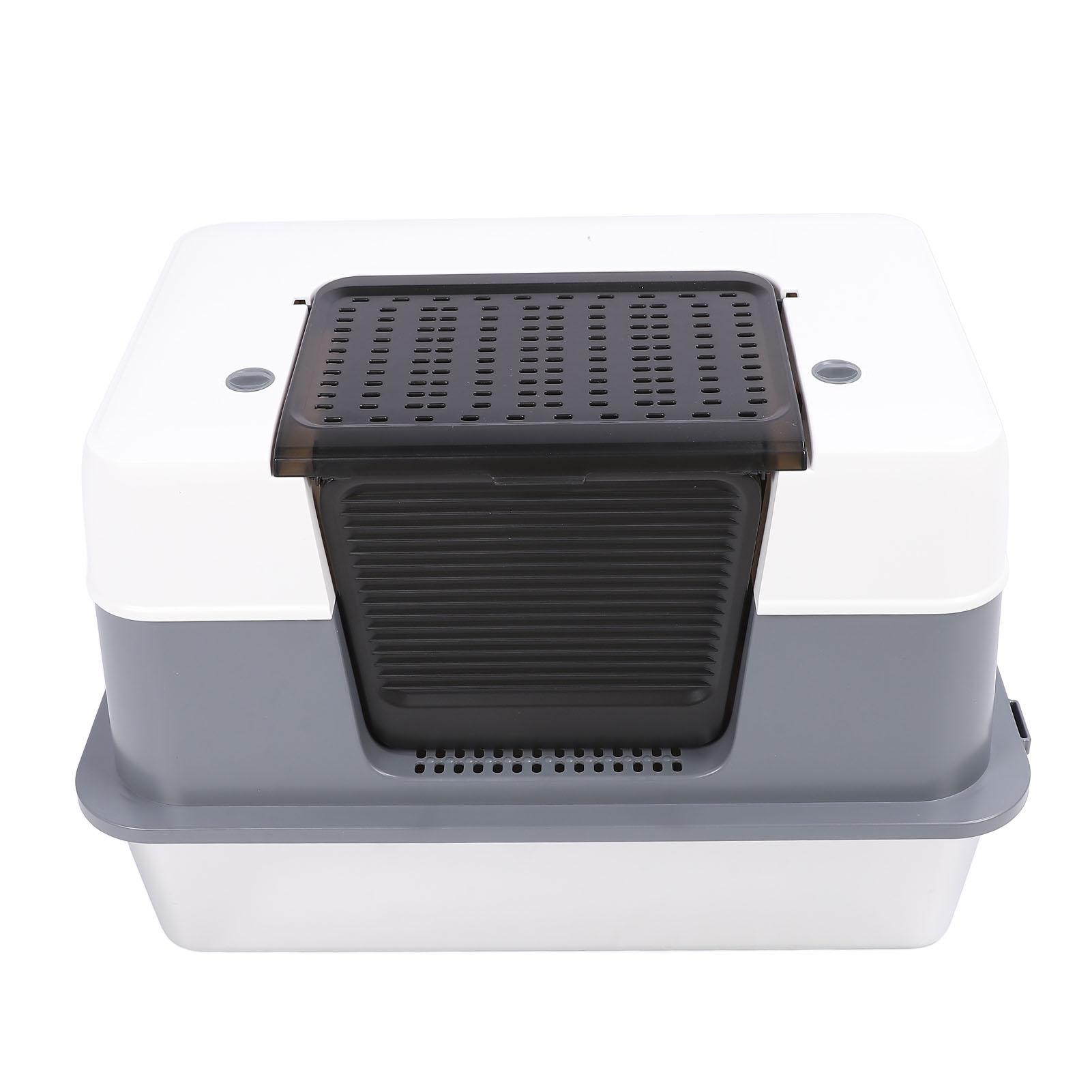 Stainless Steel Cat Litter Box Enclosed Metal Litter Box Large Odor Control Covered Metal Litter Pan for Home