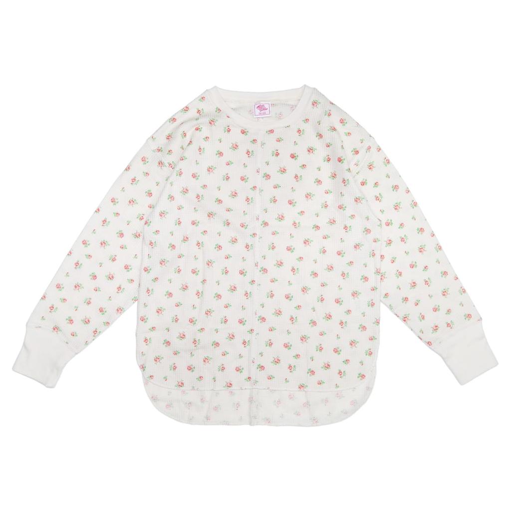 Morgan Pink Waffle Floral Print Long Sleeve J.E. Women's T-Shirt (Pack)