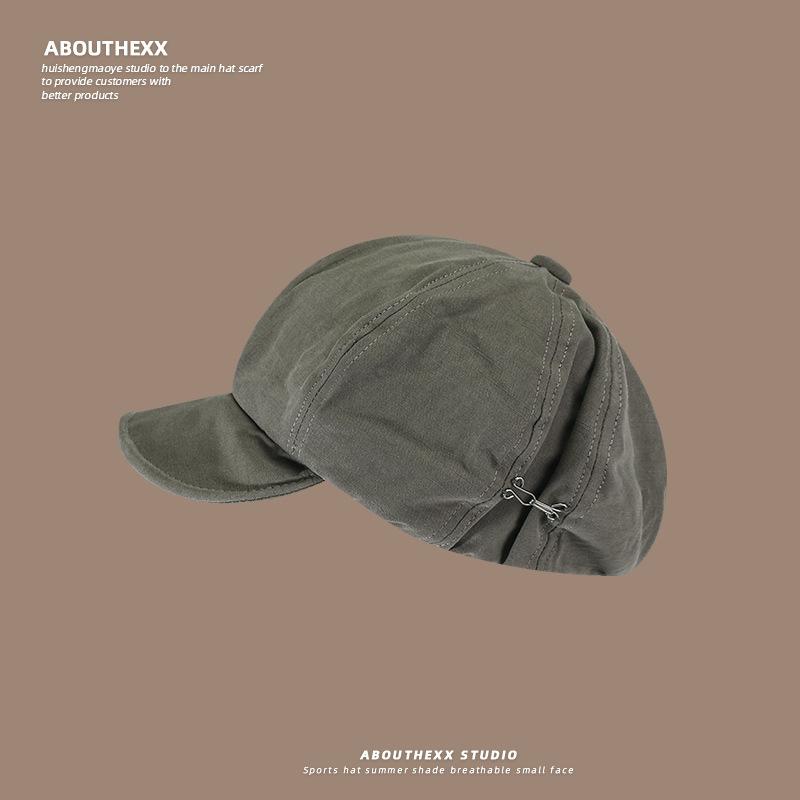 

Relaxed Retro Boho-Style Women s Sun Hat | Versatile Casual Newsboy Cap | Soft-Brimmed Octagonal Hat for Men M（56-58cm） армія зелений колір