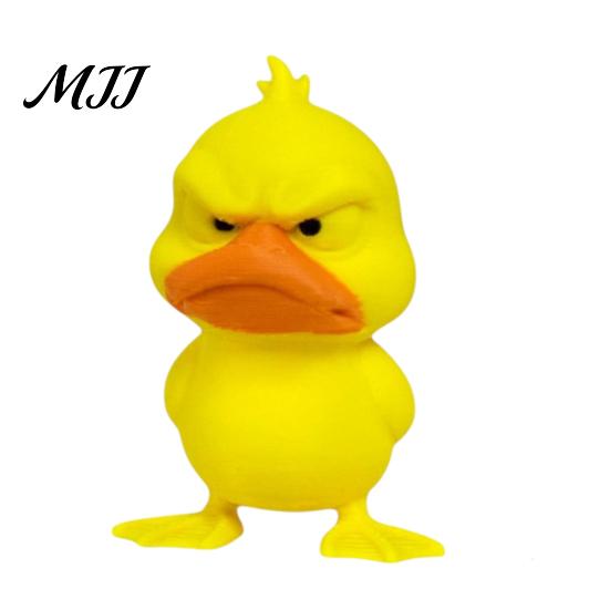 Exquisite Crafts for Colleagues 3D Printed Yellow Duck Figurine, Funny Statue with Vivid Expressions, Healing Desk Companion Cute Miniature