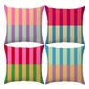 Vibrant Geometric Stripe Pillow Covers Machine Washable with Zip Closure Ideal for Living Room Sofa Bedroom Decor