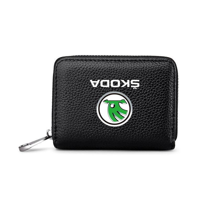 Leather Car Driver's License ID Card Bank Card Wallet Car Styling For Skoda Octavia Superb Rapid Kodiaq Karoq Fabia Kamiq Roomster Citigo