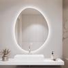 Creative Irregular Shape Touchscreen Illuminated Bathroom Mirror with Defogging Feature
