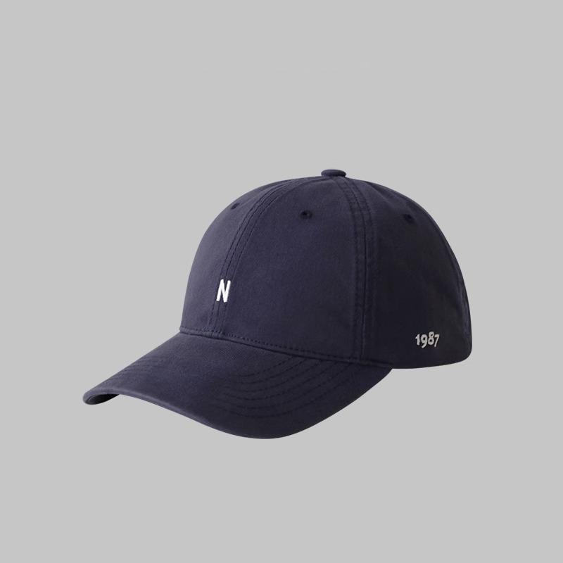 N-letter Embroidered Duckbill Cap for Sun Protection and Small Face, Versatile Soft Top Baseball Cap for Men and Women
