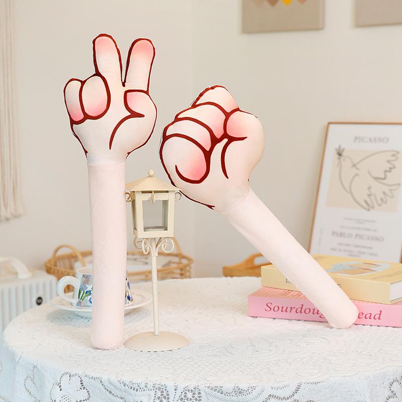 Rock Paper Scissors Stuffed Plush Toys Funny Game Props Determines The Winner Plushies Stick Friends Gathering Activity Ornament