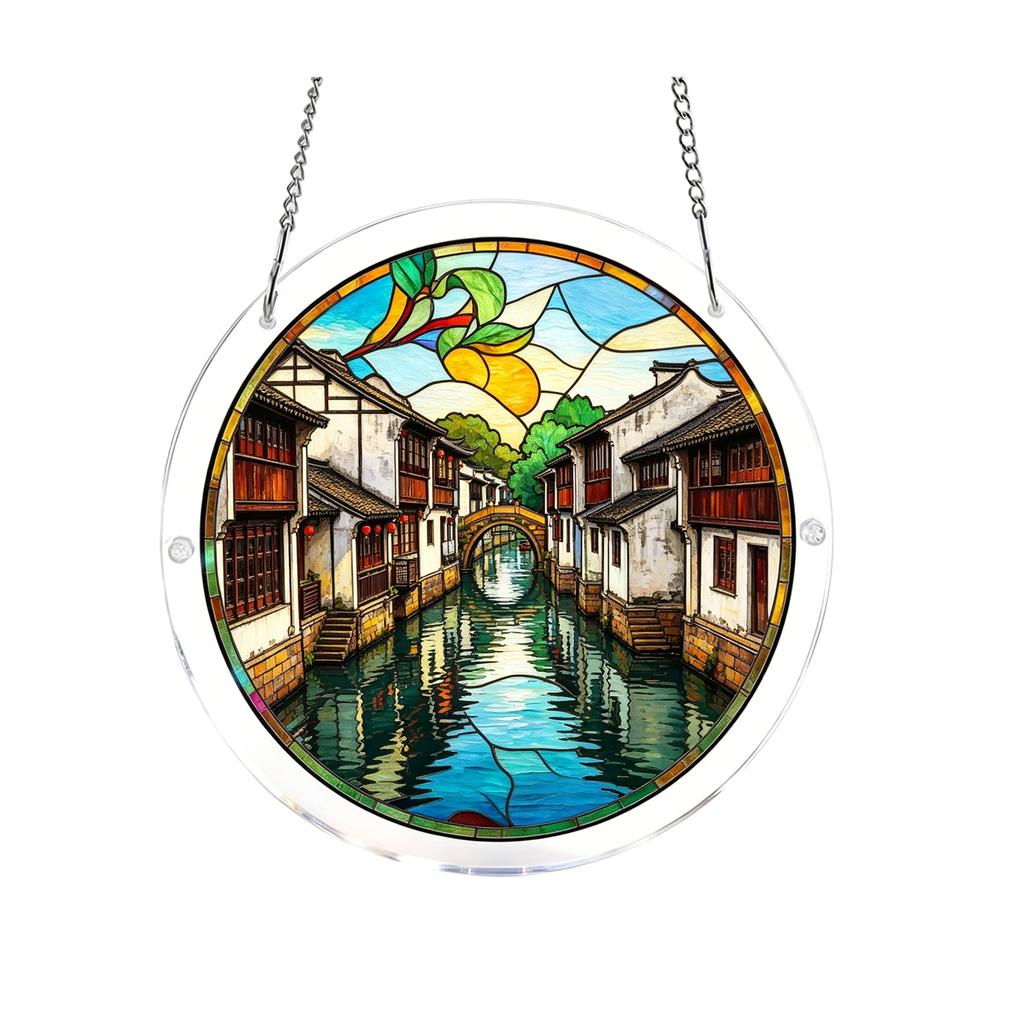 Acrylic Puzzles Suncatcher Window Hanging, 83 Pieces Catcher Stained Glass Acrylic Puzzle Decoration For Women Men Mom Birthday Gift Home Decor