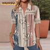 Women's Fashion Casual Short Sleeve POLO Neck Blouses & Shirts