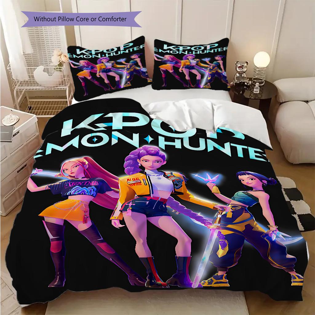 K-Pop Themed Poster Bedding, Duvet Cover, Pillowcase, Home Decoration, Birthday Gift (1 * Duvet Cover+2 * Pillowcase, Coreless)