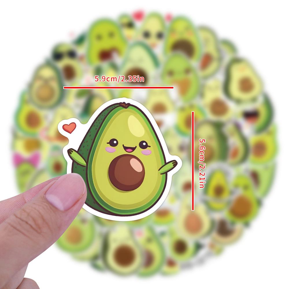 110 Internet Celebrity Cartoon Avocado Stickers Cute Fruit Avocado Avocado Suitcase Skateboard Personality Stickers