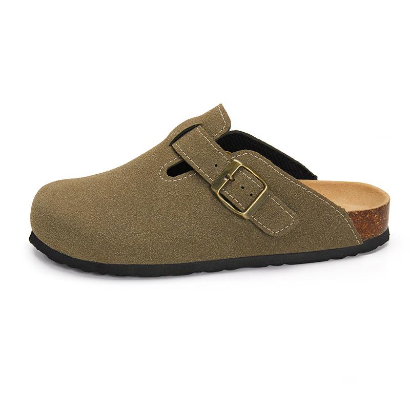 Fashion Men's Cork Shoes 2024 New Camel Classic Closed Toe Mule Slippers Flock Fashion Brown Cork Sandals Man Women Unisex 35-45