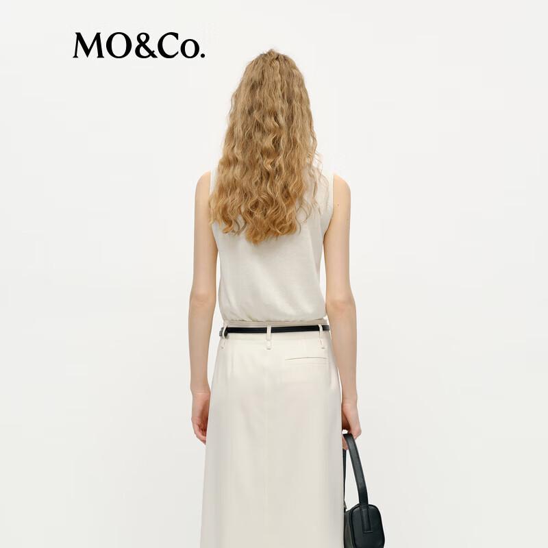 MO&Co. Acetate Cotton Blend High-Neck Knit Vest