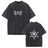 Demon Slayer Akaza Oboustranný Grafický Potisk Vintage Vypraná Nadměrná Anime Streetwear Tričko