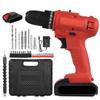 21V Portable Cordless Electric Drill 3Celsius8 Inch Chuck Handheld Power Drill Screwdriver with 1.5Ah Battery  , Bits Sleeves Extension Sha