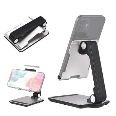 Soporte plegable para teléfono móvil, soporte para escritorio con ángulo ajustable en altura para teléfonos inteligentes y tabletas