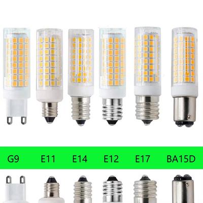 Brillo 102 LEDs G4 G9 BA15D E11 E12 E14 E17 Luces LED Bombillas Mazorca 9W Reemplazar 80W Lámparas Halógenas AC 220V 110V para Hogar Casa