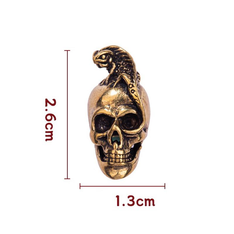 Lizard Skull Brass Knife Beads EDC DIY Paracord Woven Bracelets Lanyard Pendants Accessories Outdoor Tool Hangings Trinkets