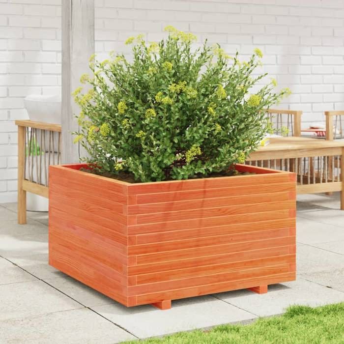 VidaXL Planter Wax Brown 80x80x49.5 Cm Solid Pine Wood, Outdoor Planter, Flower Box, Tomato Planter, 3282531