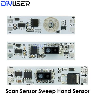 Hand Wave Sensor Switch for Cabinet Wardrobe Shoe Closet LED Light, 5-24V DC, Max 72W