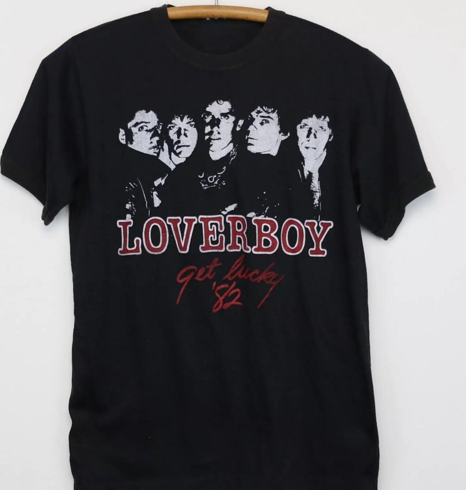 

26 Vintage 1982 Loverboy Get Lucky Tour Shirt Classic Black Unisex S-5XL Unisex T-Shirt L