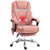 Pink Office Chair, Massage, Heating, Adjustable Height, Reclining Backrest, Remote, Footrest