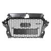 RS3 Style Front Hood Henycomb Bumper Grille Grill Fit A3 S3 2013-2016 Black