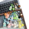 Three-dimensional Flocking Keychain Soft Glue Cute Baby Walking Bag Mobile Phone Pendant Cute Pendant