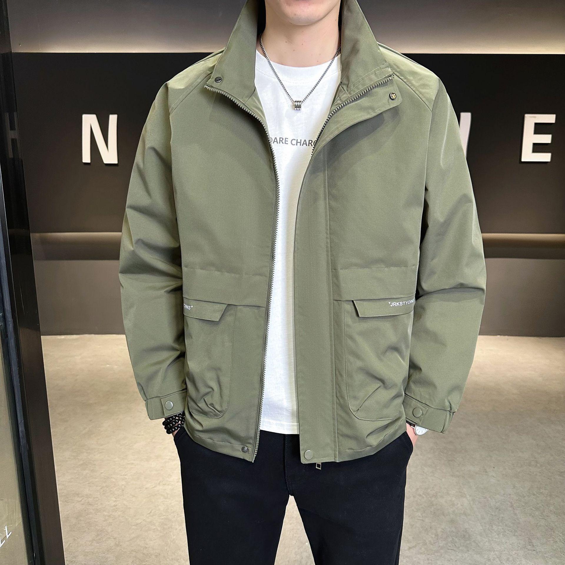 

Men s Retro Workwear Jacket - Spring/Autumn 2026 Collection, Versatile & Casual, Loose Fit M (90-115 jin, free shipping insurance) армия зеленый