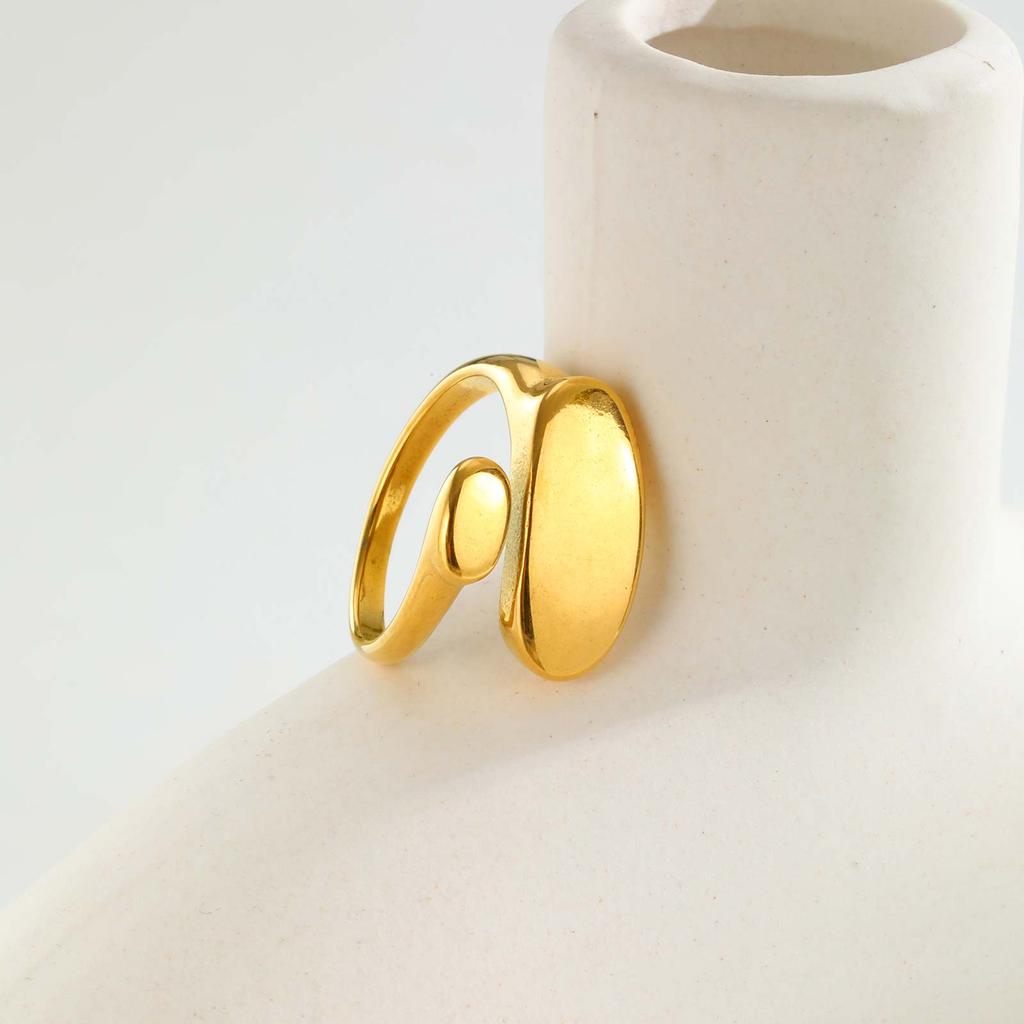 Women's Chunky Oval Opening Ring,Unique Stainless Steel Punk Rings,Trendy Jewelry Gift To Girls