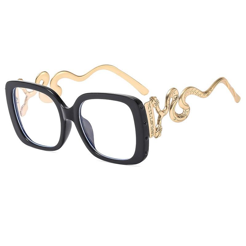 Oversize Snake Designer Frame Anti Blue-Ray Glasses For Women Classic Luxury Brand Ladies Casual Glasses Uv400