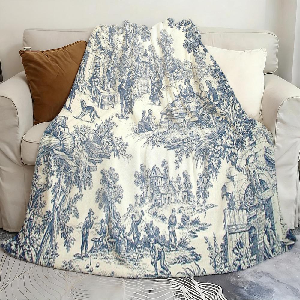 Coperta Comfort Design Campagna Francese, Decorazione Accogliente per la Casa per Coppie Genitori Amici, Regalo di Natale San Valentino