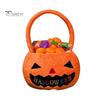 Halloween Süßigkeitentasche Kürbis Leckerchentasche, Tragbare Tasche für Kinder, Plüsch Tasche mit Großer Kapazität für Süßes oder Saures mit Weichem Griff, Party Mitgebsel Geschenk Dekoration