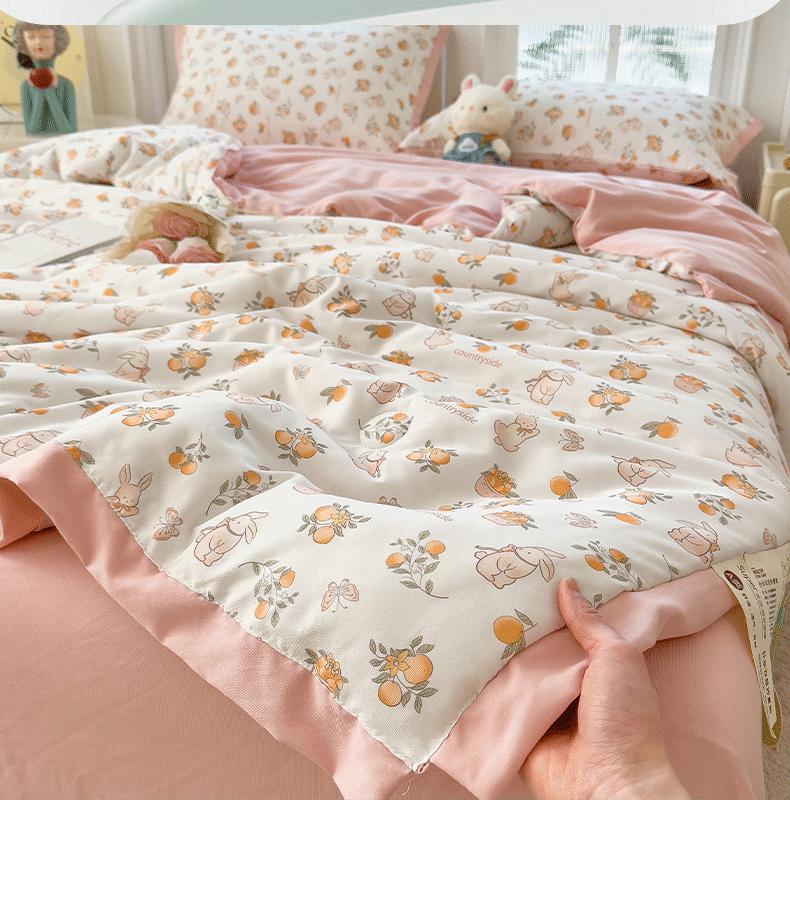 Sleeping Grid Small Fresh Double-layer Yarn Wide Wrapped Cotton Quilt
