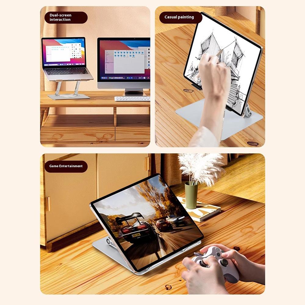 GFX07-T Laptop Holder Cooling Stand Adjustable Height 360 Degree Rotating Carbon Steel Foldable Bracket