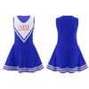 Kids Girls Cheerleading Costume School Performance Cosplay Party Clothing Sleeveless Letter Print Dress