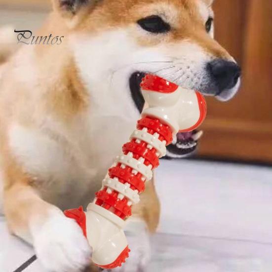 Indestructible Dog Chew Toys Interactive Puppy Teeth Bone Toy Teeth Cleaning Boredom Relief Gear Bone Pet Toy for Aggressive Chewers Small Medium