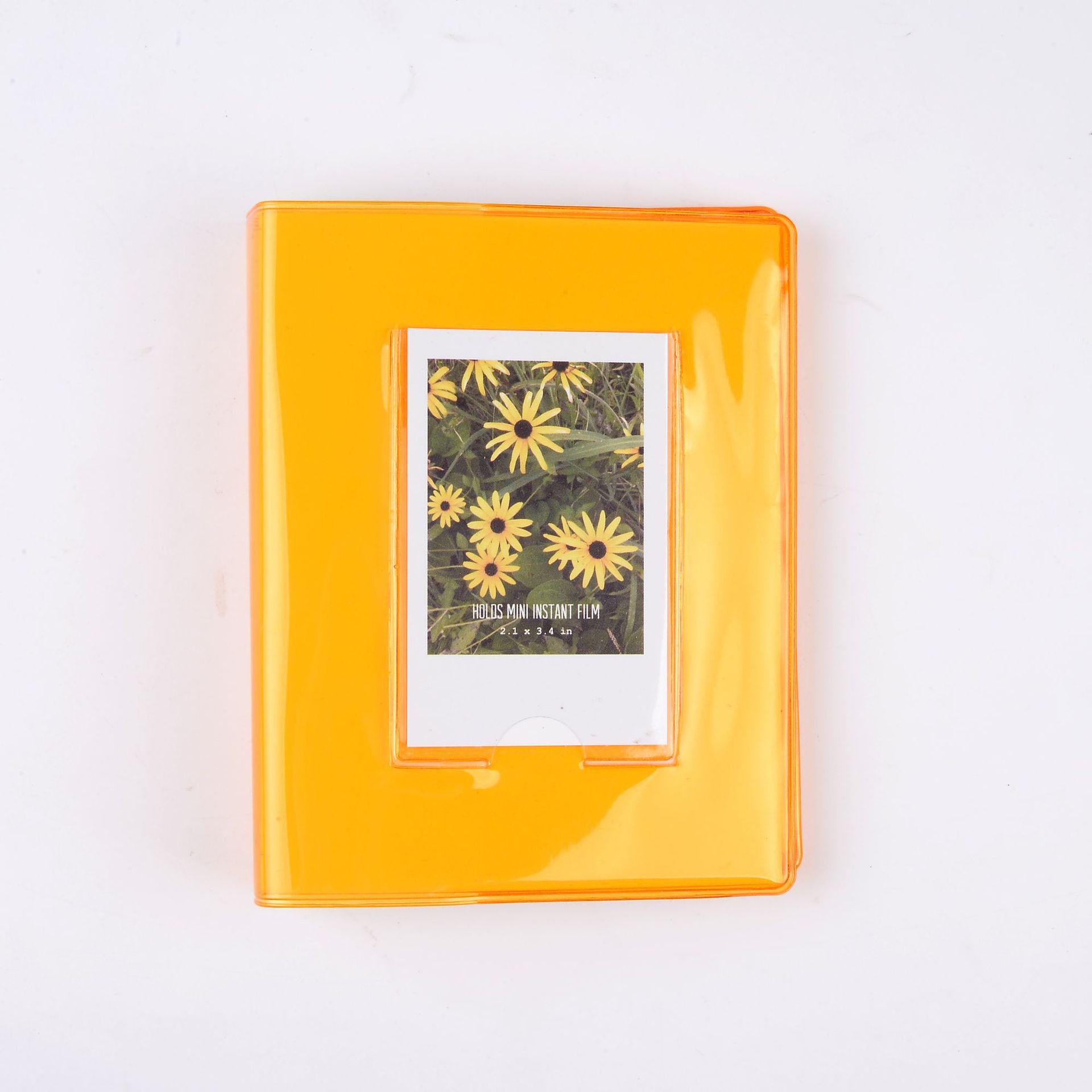 Cute Mini Holds 64 Photos Instax Album Jelly Color Photo Album for Mini Fuji Instax & Name Card 7s 8 25 50s Mini Photo Album оранжевый