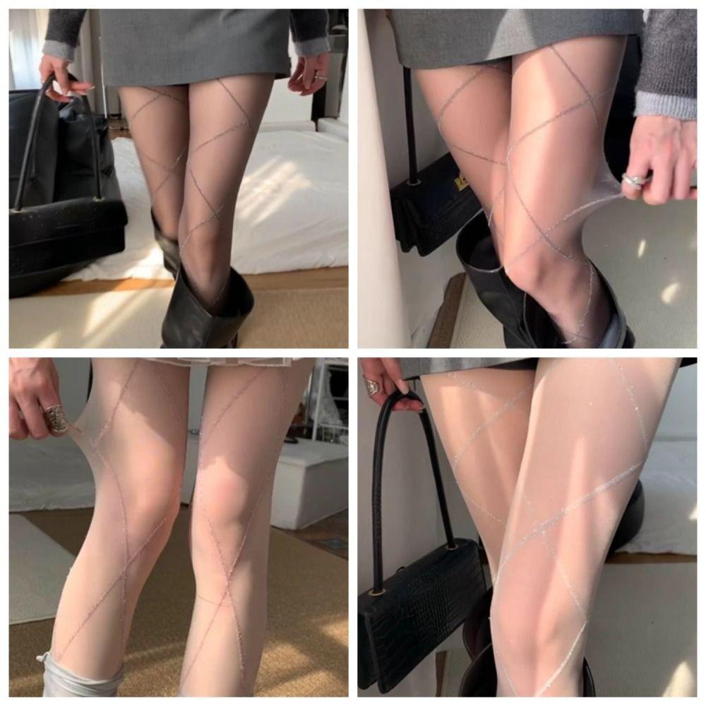 Mesh Design Fishnet Stockings Jacquard Small Flowe Hollowed Out Pantyhose  Women Use