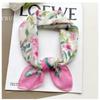 Sunscreen Headscarf Silk Scarf Female Design Cotton and Linen Small Square Scarf Sweet New Pastoral Floral Scarf Light and Breathable
